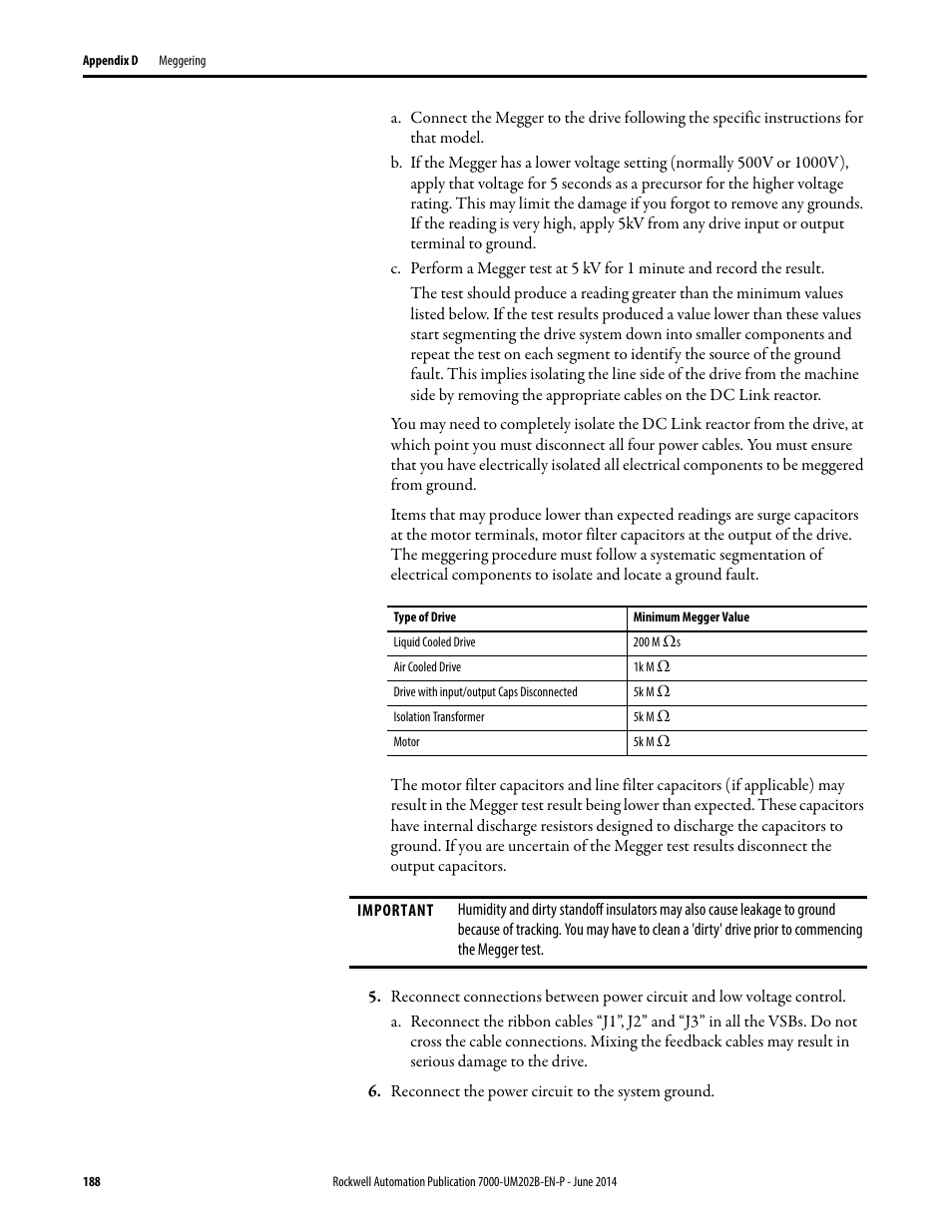 Rockwell Automation 7000 PowerFlex Medium Voltage AC Drive (B Frame) - ForGe Control User Manual | Page 188 / 216