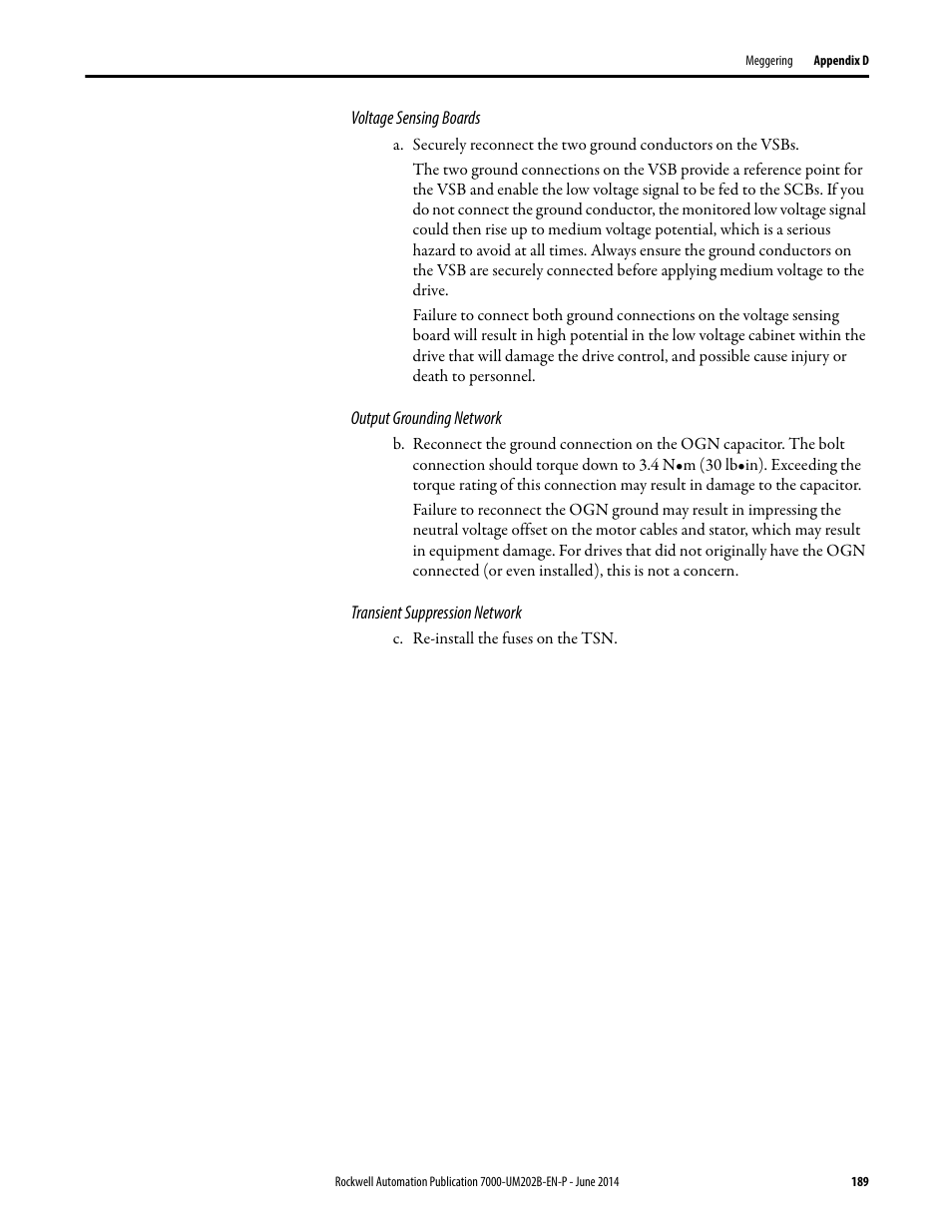 Rockwell Automation 7000 PowerFlex Medium Voltage AC Drive (B Frame) - ForGe Control User Manual | Page 189 / 216