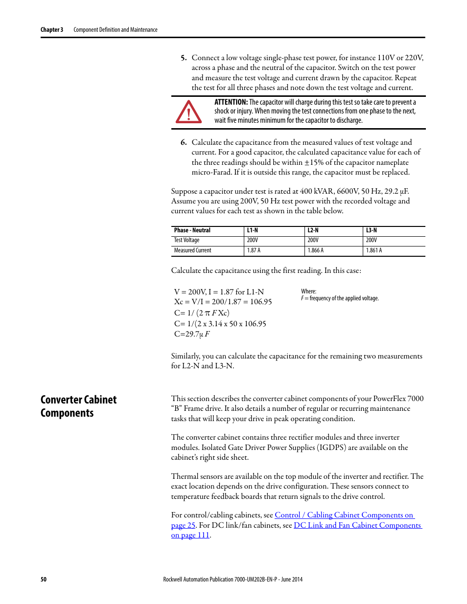 Converter cabinet components | Rockwell Automation 7000 PowerFlex Medium Voltage AC Drive (B Frame) - ForGe Control User Manual | Page 50 / 216