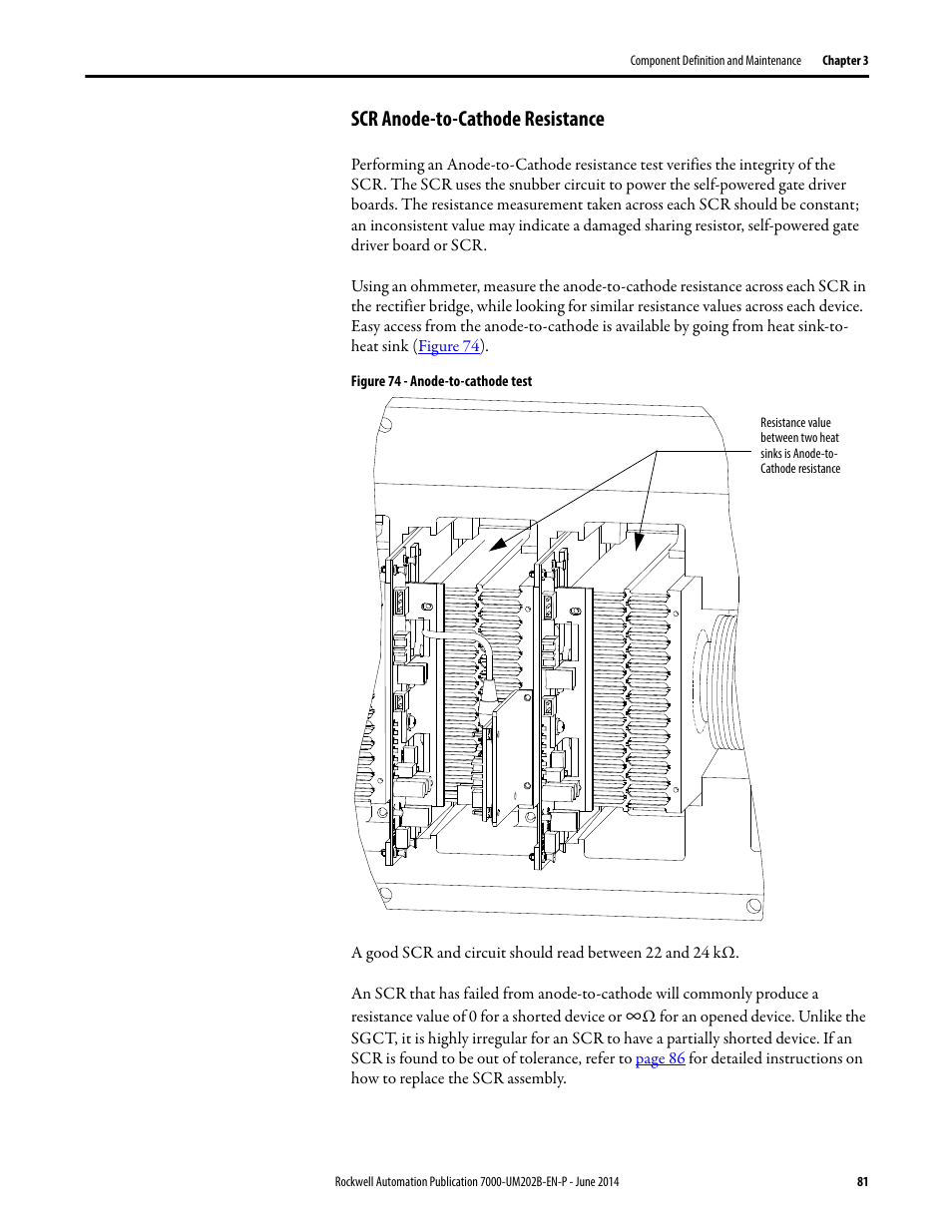 Scr anode-to-cathode resistance | Rockwell Automation 7000 PowerFlex Medium Voltage AC Drive (B Frame) - ForGe Control User Manual | Page 81 / 216