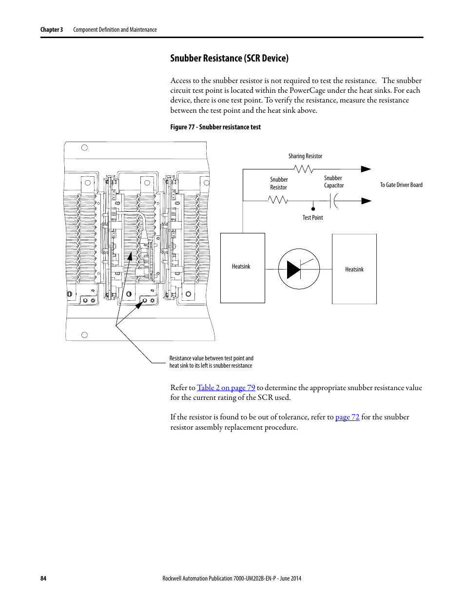 Snubber resistance (scr device) | Rockwell Automation 7000 PowerFlex Medium Voltage AC Drive (B Frame) - ForGe Control User Manual | Page 84 / 216