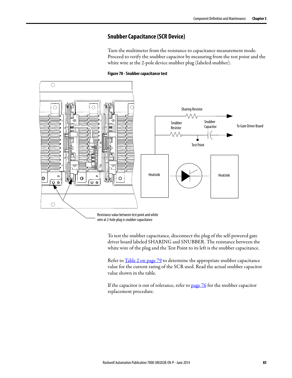 Snubber capacitance (scr device) | Rockwell Automation 7000 PowerFlex Medium Voltage AC Drive (B Frame) - ForGe Control User Manual | Page 85 / 216