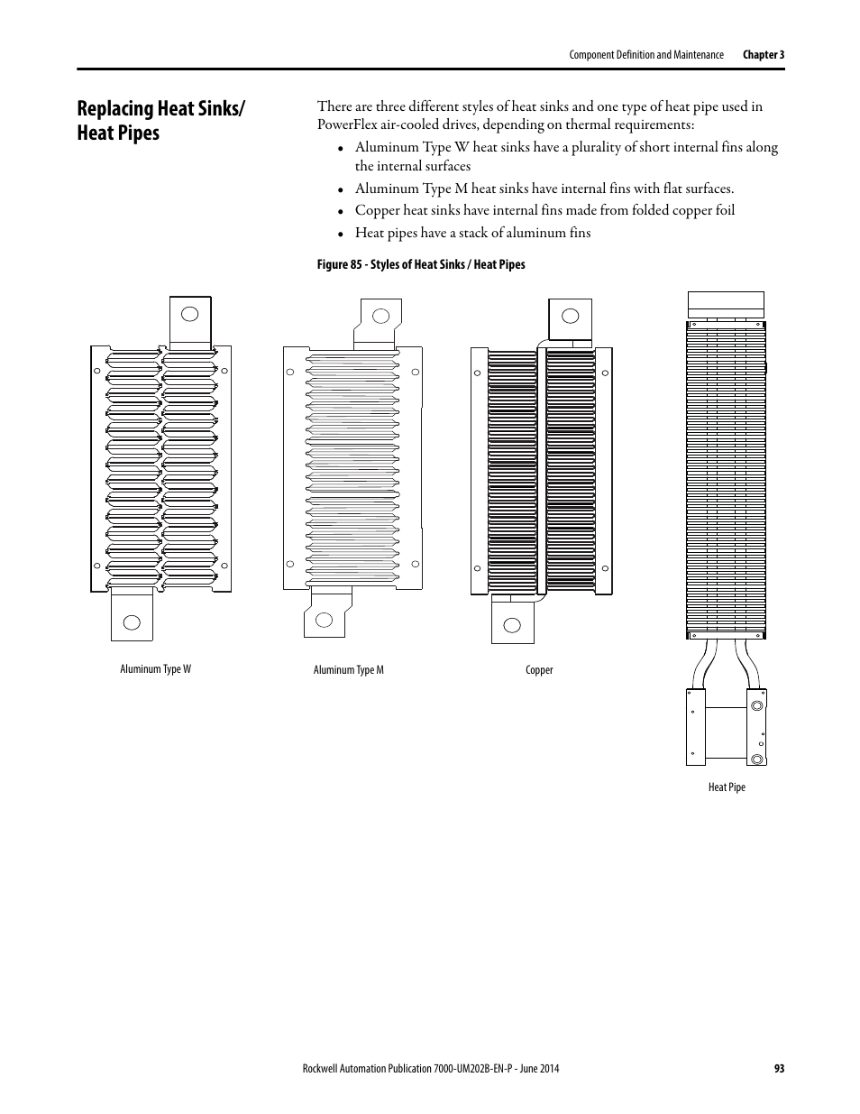 Replacing heat sinks/ heat pipes, Replacing heat sinks/heat pipes | Rockwell Automation 7000 PowerFlex Medium Voltage AC Drive (B Frame) - ForGe Control User Manual | Page 93 / 216