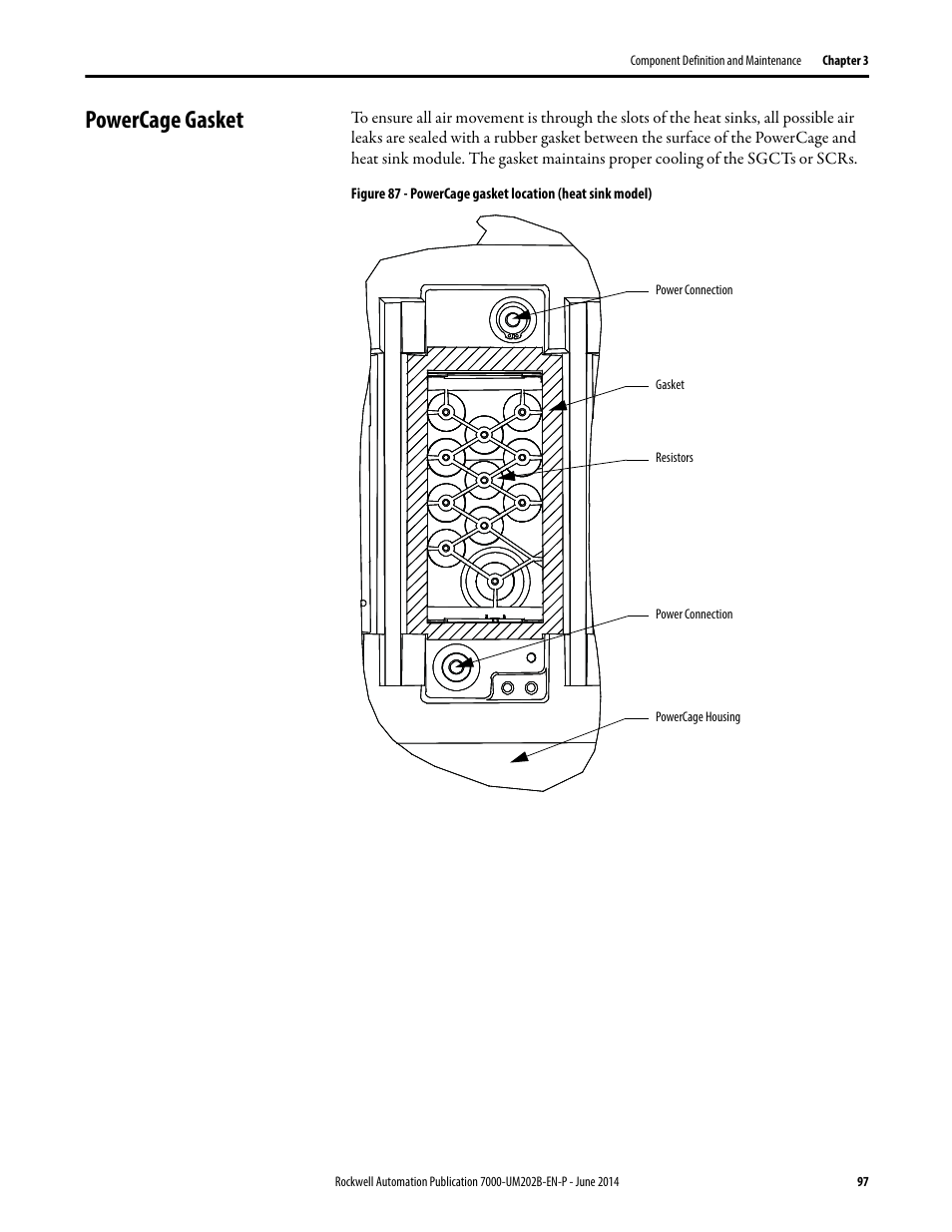 Powercage gasket | Rockwell Automation 7000 PowerFlex Medium Voltage AC Drive (B Frame) - ForGe Control User Manual | Page 97 / 216