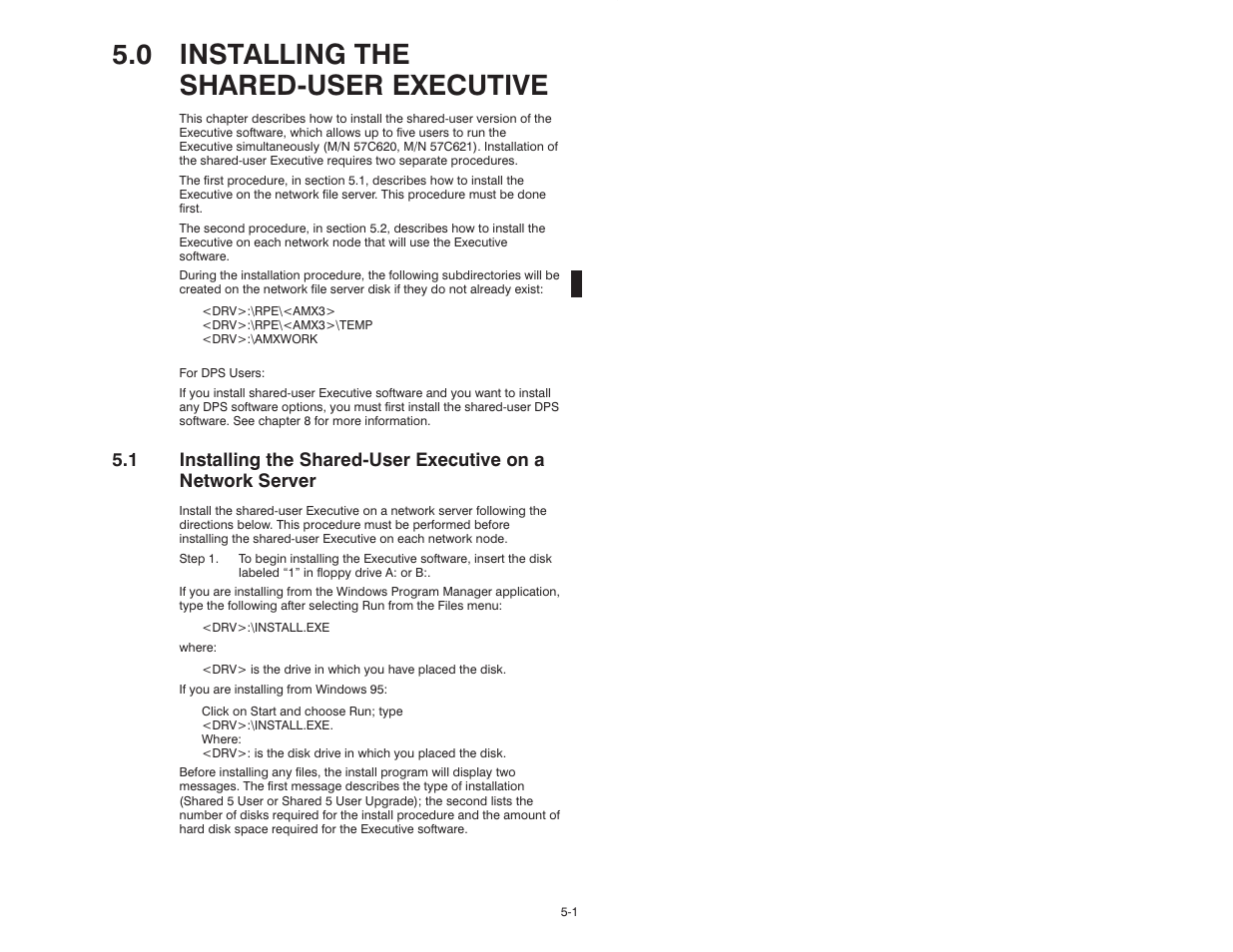 0 - installing the shared-user executive, 0 installing the sharedćuser executive | Rockwell Automation 57C600 AutoMax Programming Exec V3.8 (+ Regulators) Install User Manual | Page 13 / 30