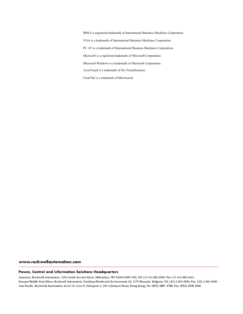 Rockwell Automation 6188 Workstation User manual User Manual | Page 36 / 36
