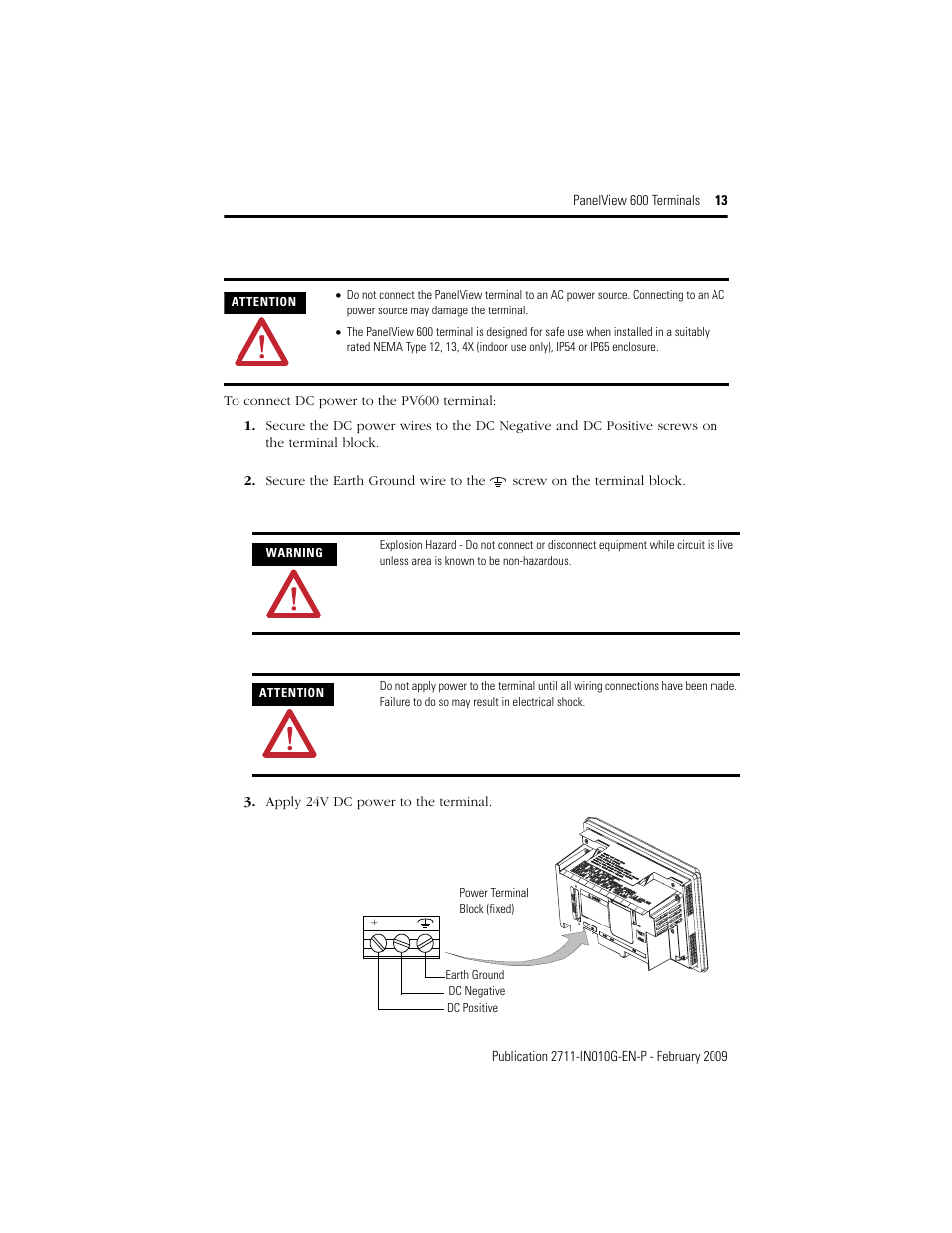 Rockwell Automation 2711-L6Cxx_B6Cxx PanelView 600 Terminals Installation Instructions User Manual | Page 13 / 16