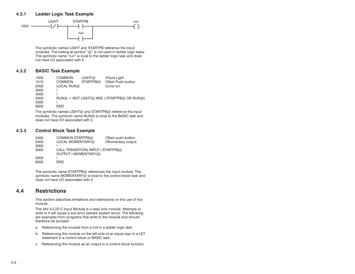 4 restrictions | Rockwell Automation 57C415 24V AC/DC Input Module User Manual | Page 16 / 34