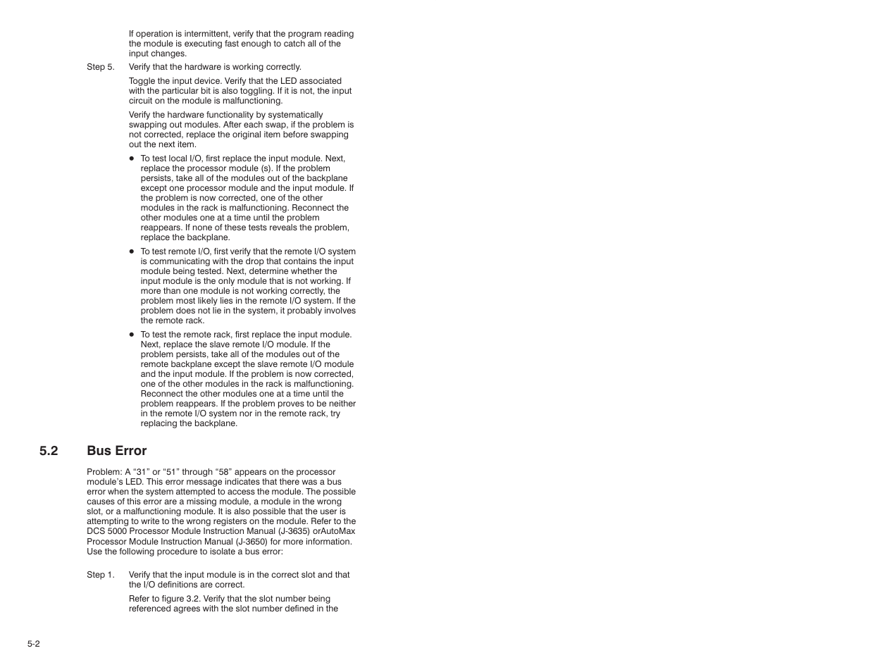 2 bus error | Rockwell Automation 57C415 24V AC/DC Input Module User Manual | Page 18 / 34