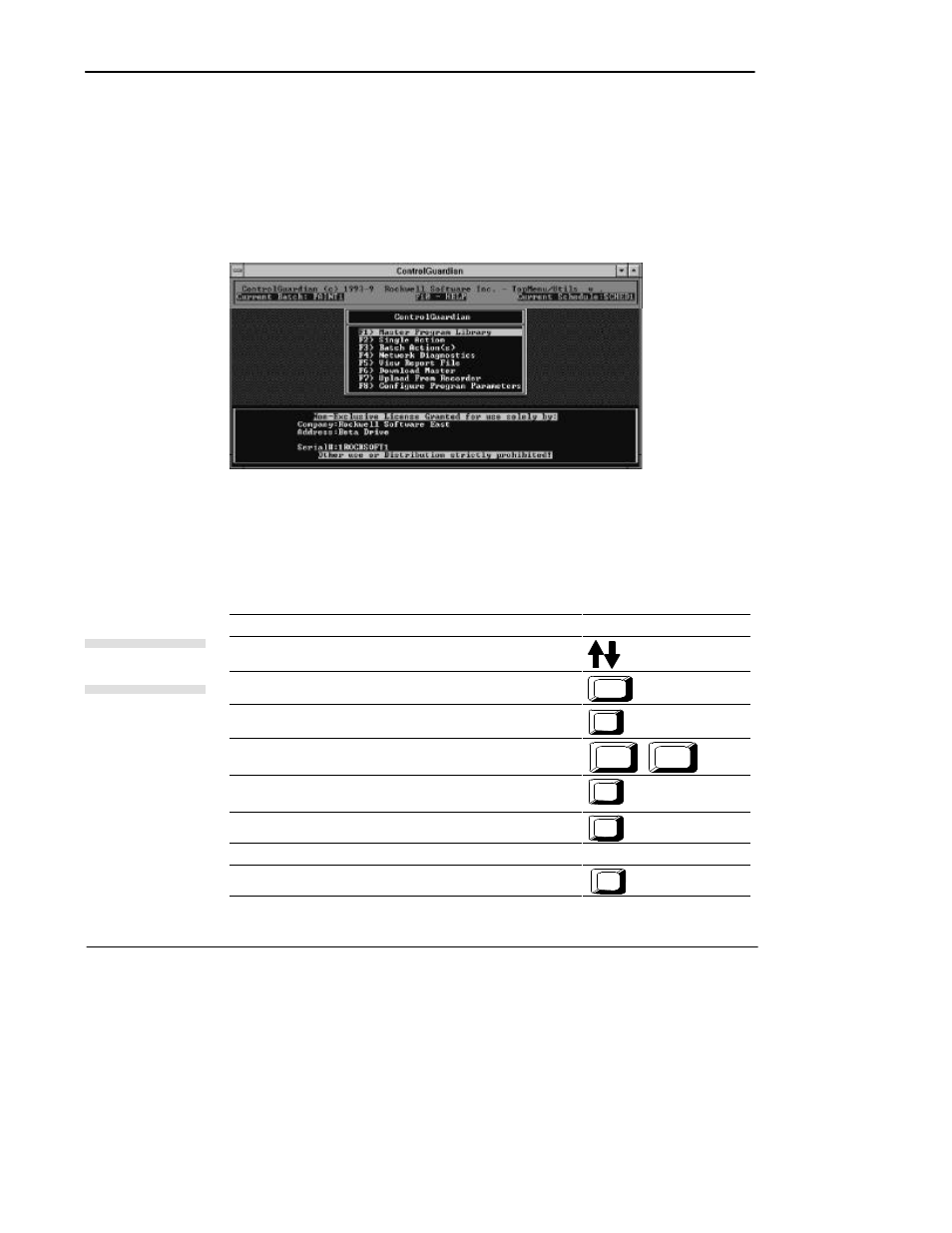 Usingthemainmenu, Using the main menu, Preface | Navigating through the software, Special keys | Rockwell Automation 9330-CC ControlGuardian User's Guide User Manual | Page 13 / 176