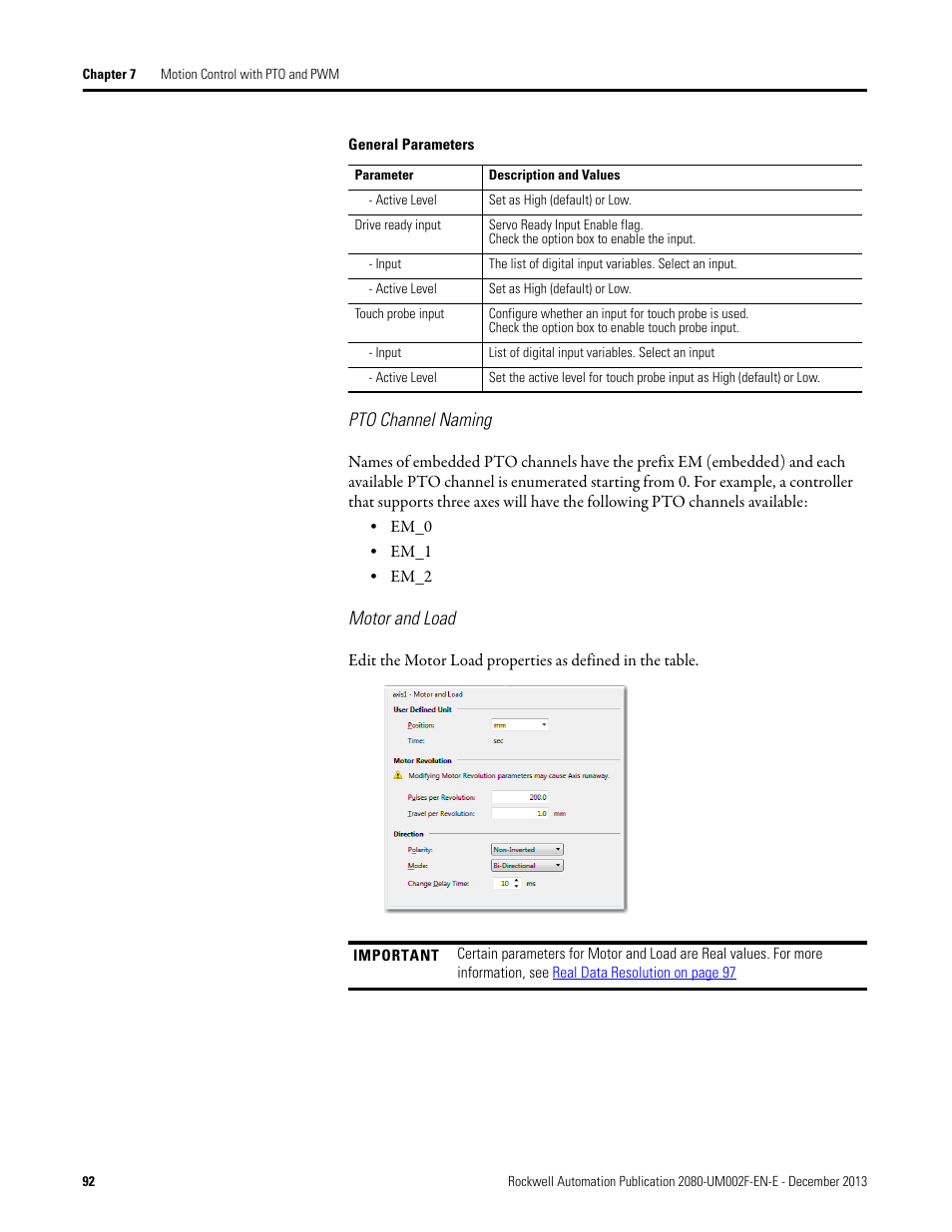 Pto channel naming, Motor and load | Rockwell Automation 2080-LC50 Micro830 and Micro850 Programmable Controllers User Manual User Manual | Page 106 / 270