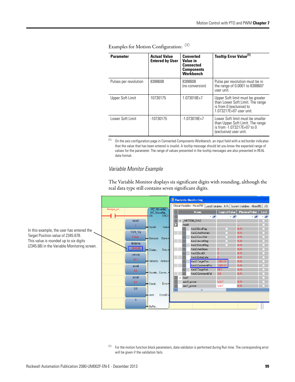 Variable monitor example | Rockwell Automation 2080-LC50 Micro830 and Micro850 Programmable Controllers User Manual User Manual | Page 113 / 270