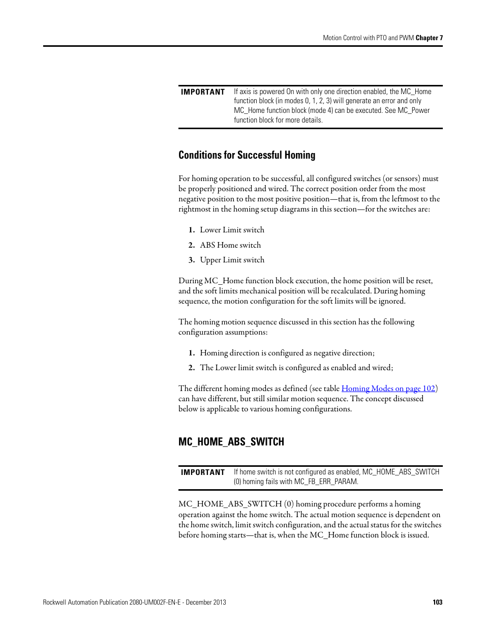 Conditions for successful homing, Mc_home_abs_switch | Rockwell Automation 2080-LC50 Micro830 and Micro850 Programmable Controllers User Manual User Manual | Page 117 / 270