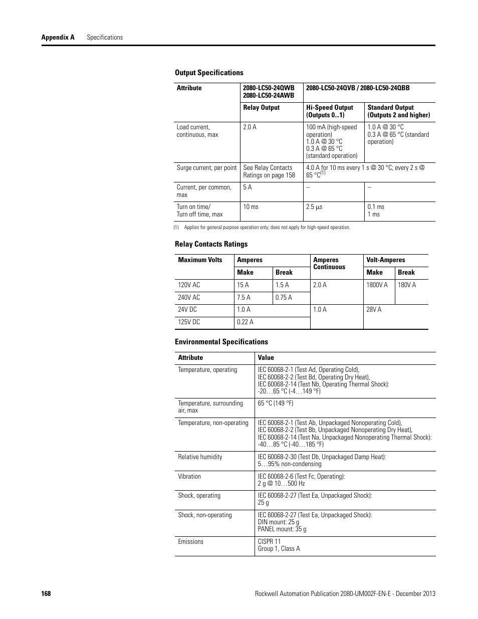 Rockwell Automation 2080-LC50 Micro830 and Micro850 Programmable Controllers User Manual User Manual | Page 184 / 270