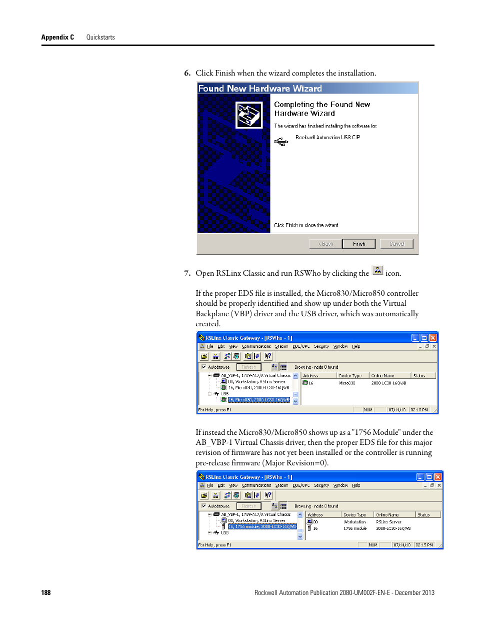 Rockwell Automation 2080-LC50 Micro830 and Micro850 Programmable Controllers User Manual User Manual | Page 204 / 270