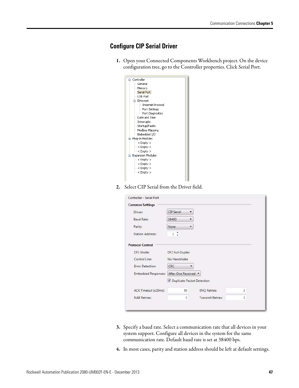 Configure cip serial driver | Rockwell Automation 2080-LC50 Micro830 and Micro850 Programmable Controllers User Manual User Manual | Page 61 / 270