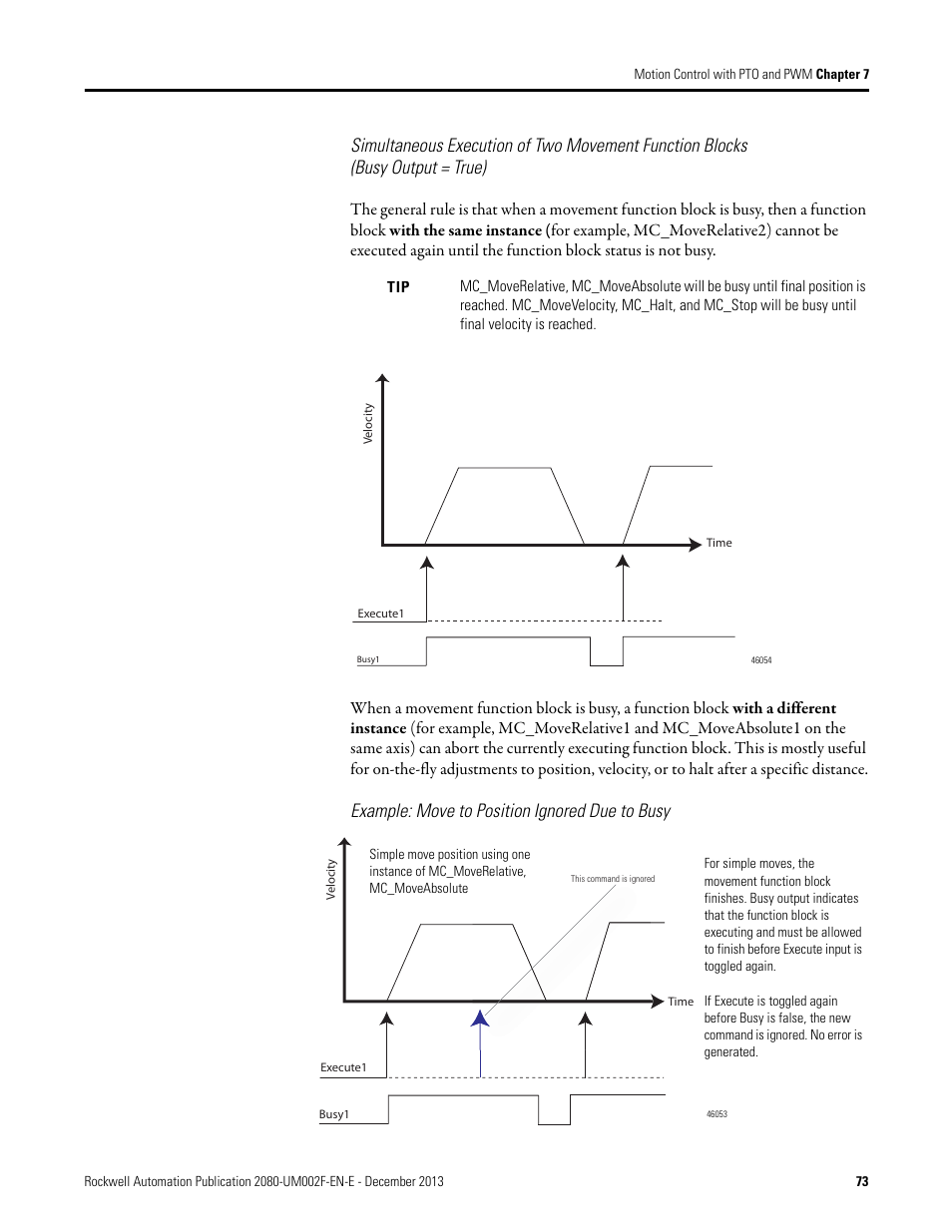 Example: move to position ignored due to busy | Rockwell Automation 2080-LC50 Micro830 and Micro850 Programmable Controllers User Manual User Manual | Page 87 / 270