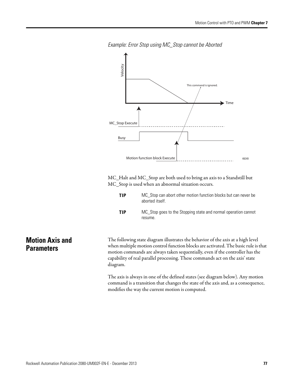 Motion axis and parameters | Rockwell Automation 2080-LC50 Micro830 and Micro850 Programmable Controllers User Manual User Manual | Page 91 / 270