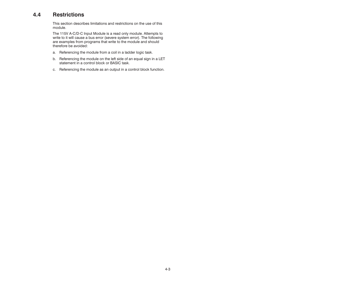 4 restrictions | Rockwell Automation 57C400-1 115V AC/DC Input Module User Manual | Page 17 / 36