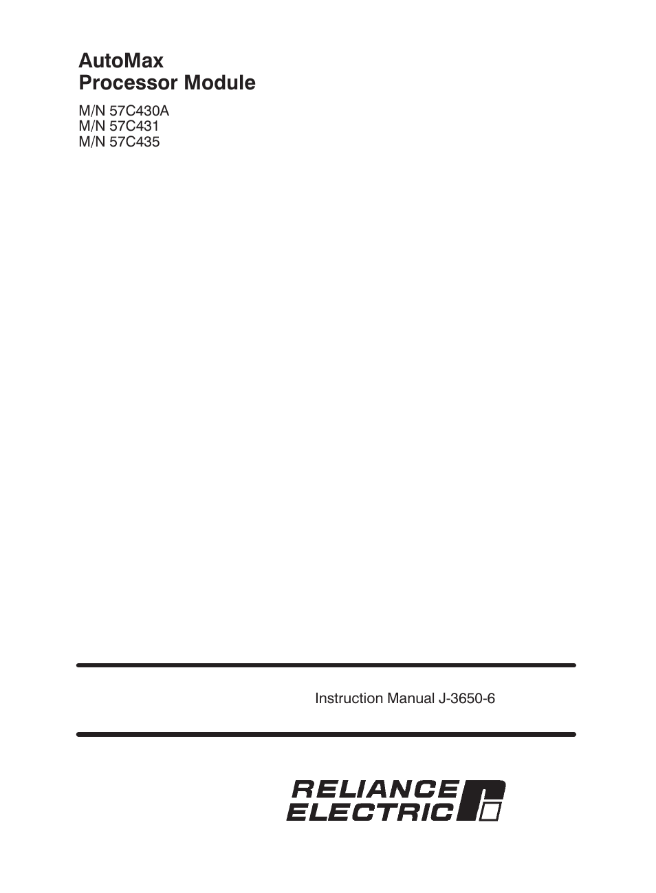 Rockwell Automation 57C435 Processor Module, AutoMax User Manual | 60 pages