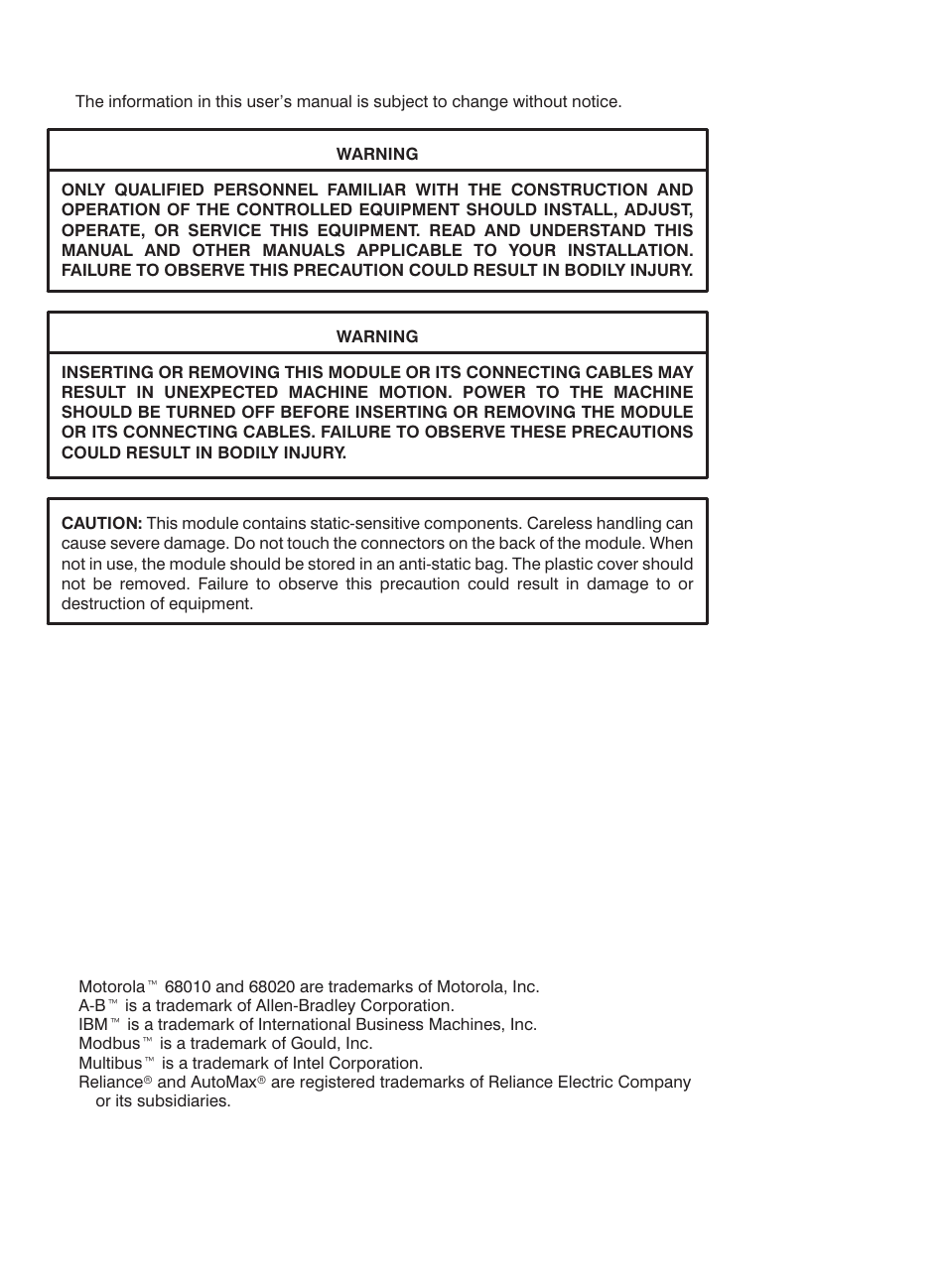 Rockwell Automation 57C435 Processor Module, AutoMax User Manual | Page 2 / 60