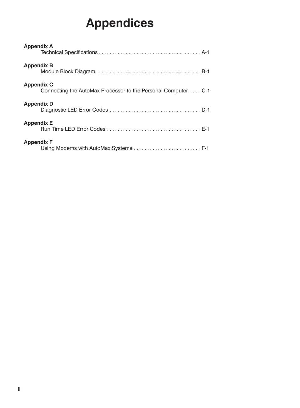 Appendices | Rockwell Automation 57C435 Processor Module, AutoMax User Manual | Page 4 / 60