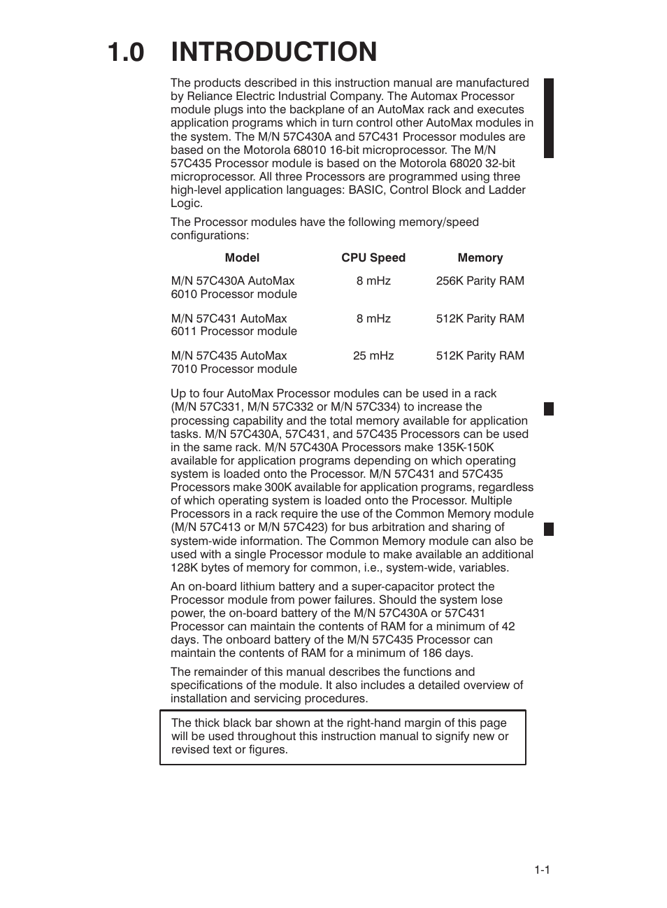 0 introduction | Rockwell Automation 57C435 Processor Module, AutoMax User Manual | Page 7 / 60
