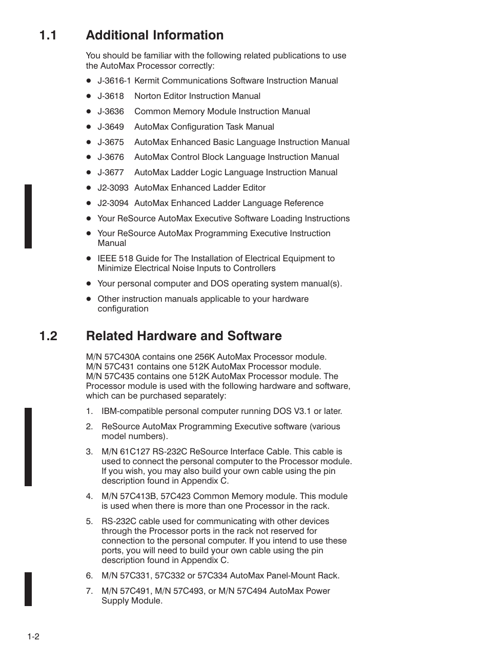 1 additional information, 2 related hardware and software | Rockwell Automation 57C435 Processor Module, AutoMax User Manual | Page 8 / 60