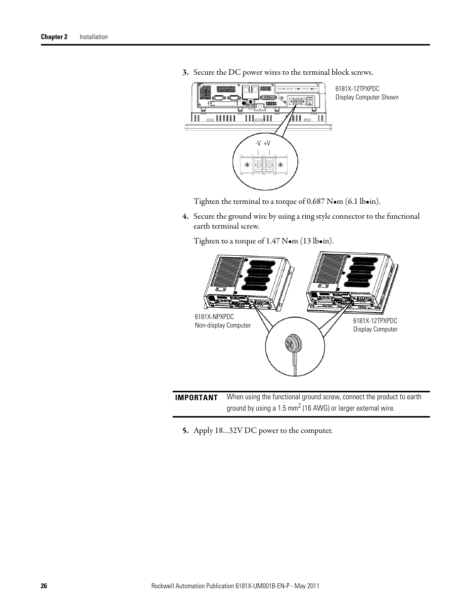 Rockwell Automation 6181X-12TPXPDC Industrial Integrated Computers for Hazardous Locations User Manual | Page 26 / 68