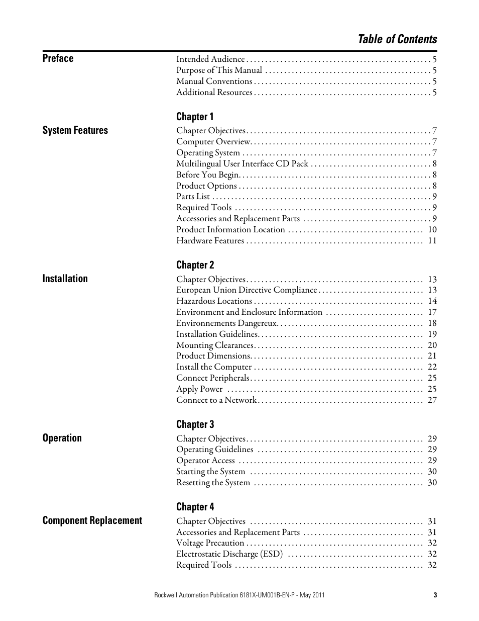 Rockwell Automation 6181X-12TPXPDC Industrial Integrated Computers for Hazardous Locations User Manual | Page 3 / 68