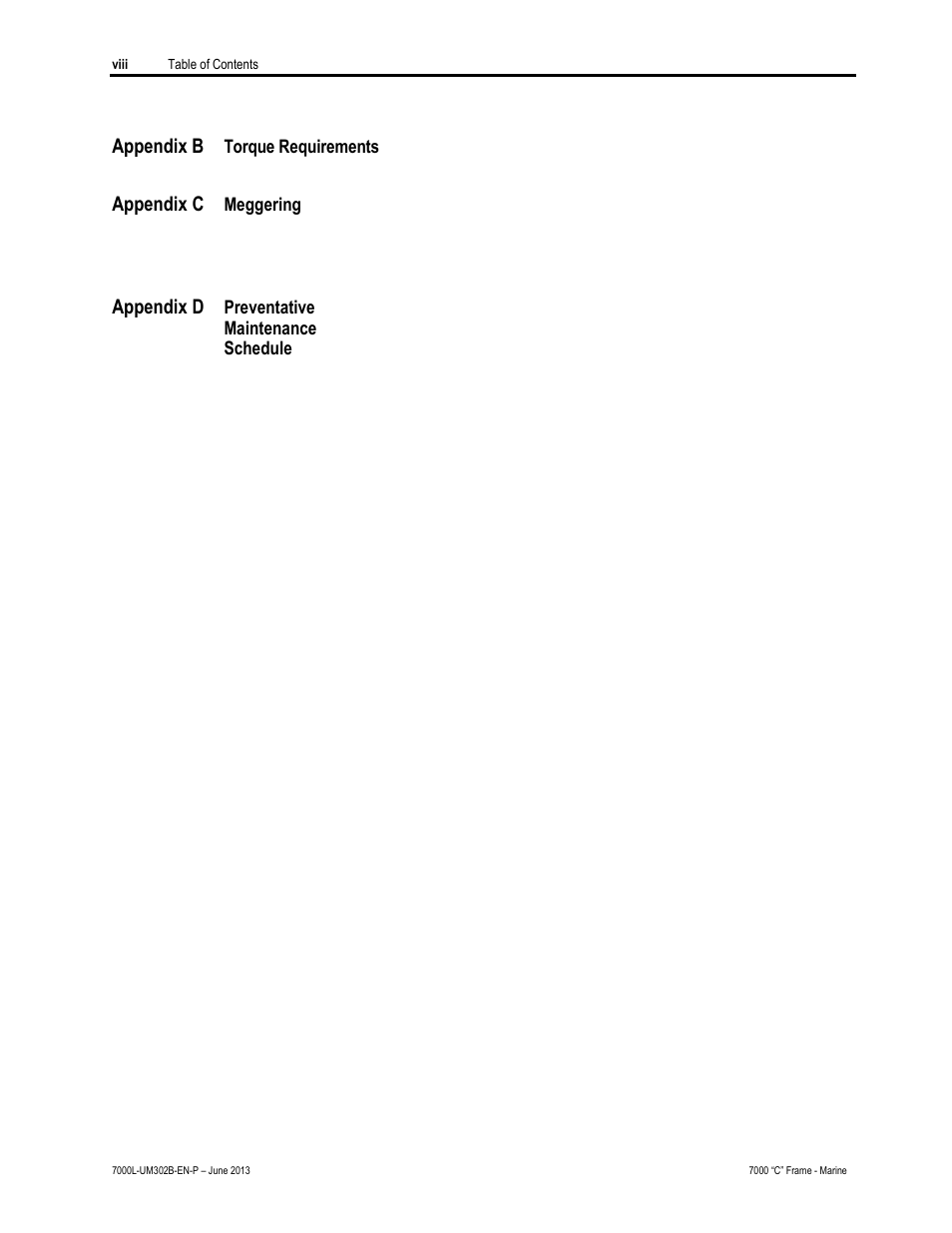 Appendix b, Appendix c, Appendix d | Rockwell Automation 7000L PowerFlex 7000 Medium Voltage AC Drive C Frame - Marine User Manual | Page 14 / 350