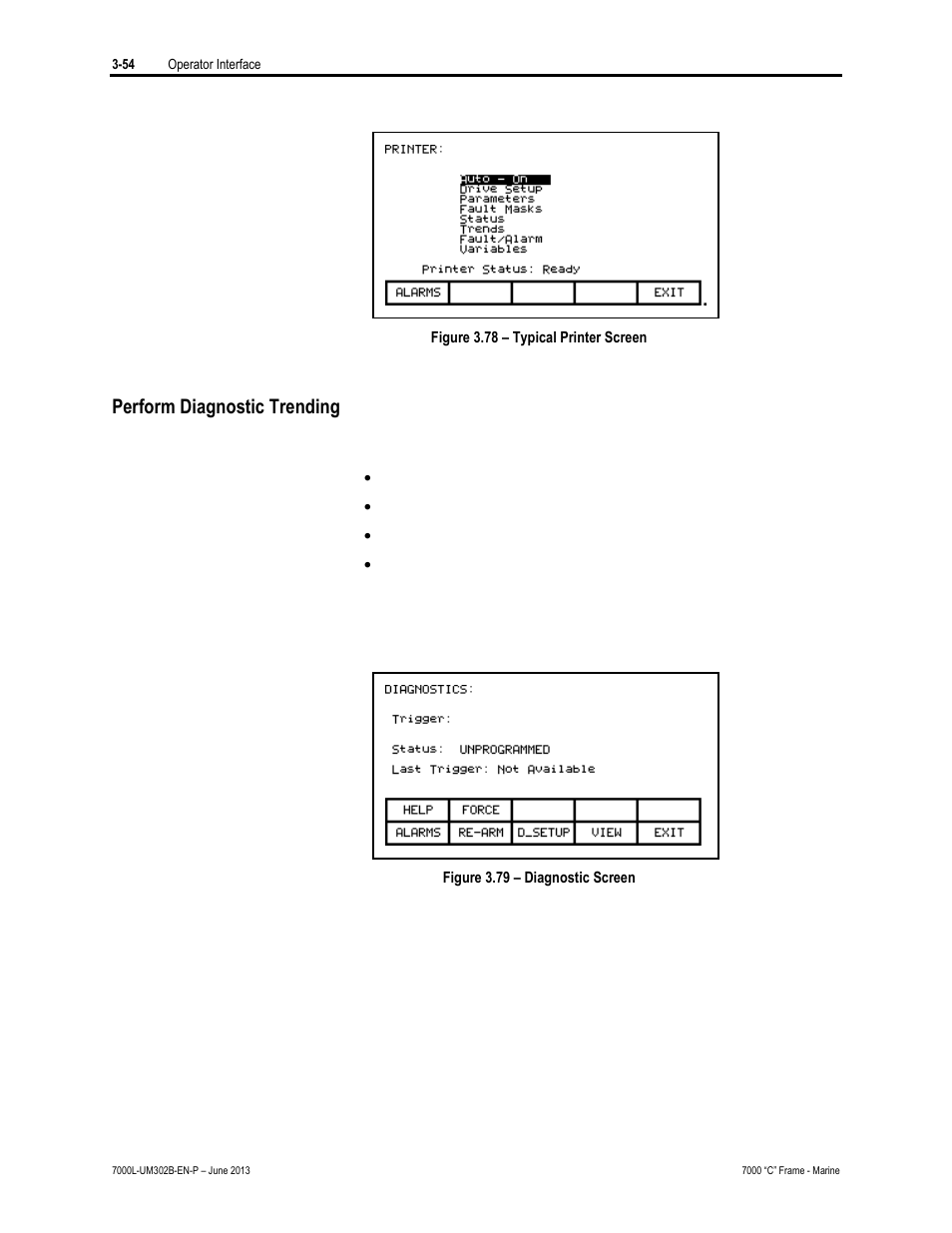 Perform diagnostic trending | Rockwell Automation 7000L PowerFlex 7000 Medium Voltage AC Drive C Frame - Marine User Manual | Page 150 / 350