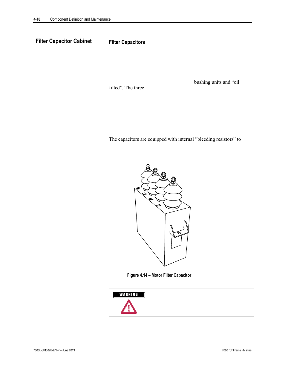 Filter capacitor cabinet | Rockwell Automation 7000L PowerFlex 7000 Medium Voltage AC Drive C Frame - Marine User Manual | Page 194 / 350