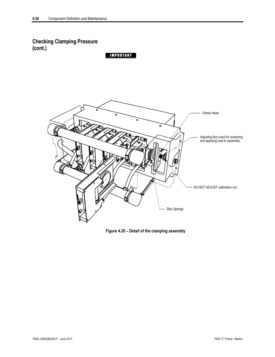 Checking clamping pressure (cont.) | Rockwell Automation 7000L PowerFlex 7000 Medium Voltage AC Drive C Frame - Marine User Manual | Page 204 / 350