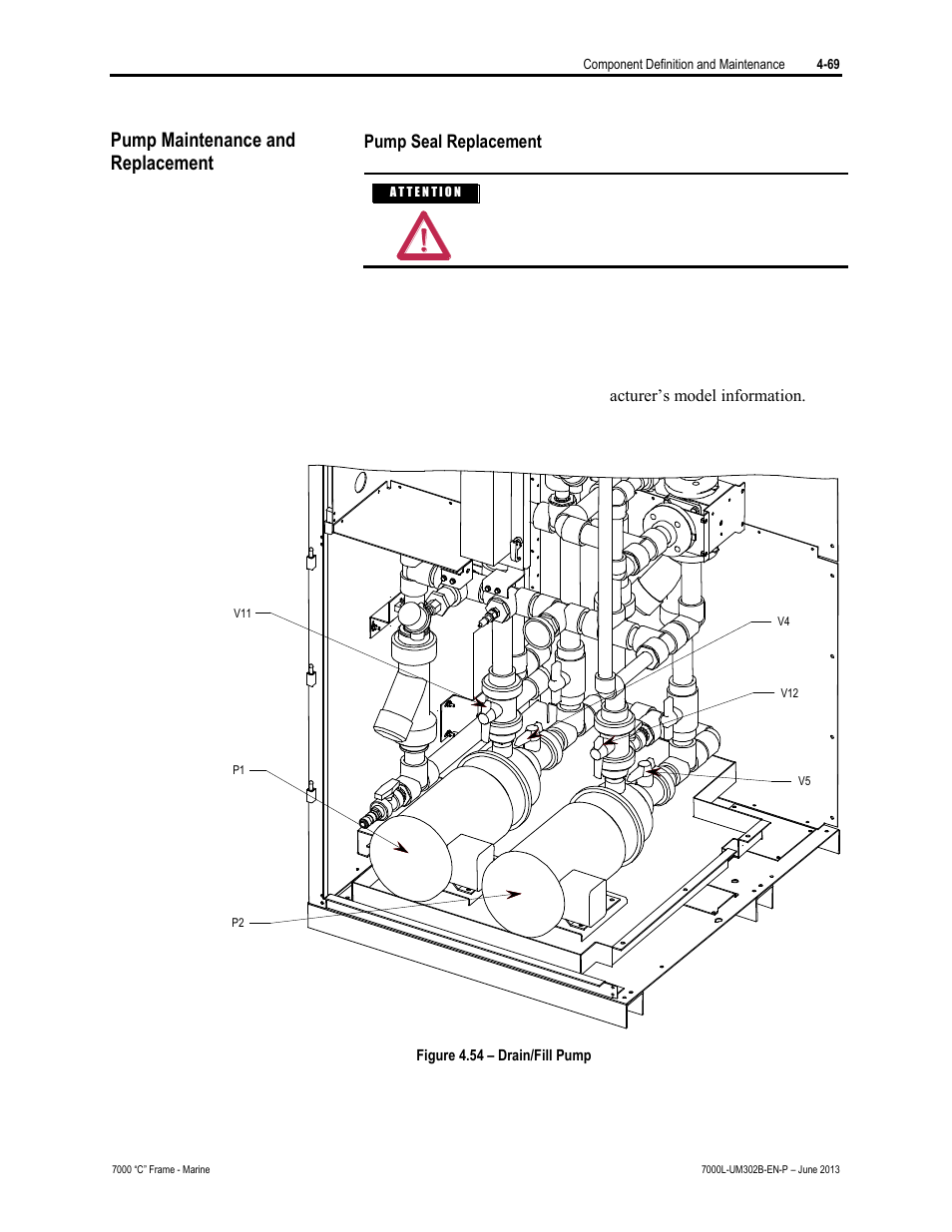 Pump maintenance and replacement | Rockwell Automation 7000L PowerFlex 7000 Medium Voltage AC Drive C Frame - Marine User Manual | Page 245 / 350