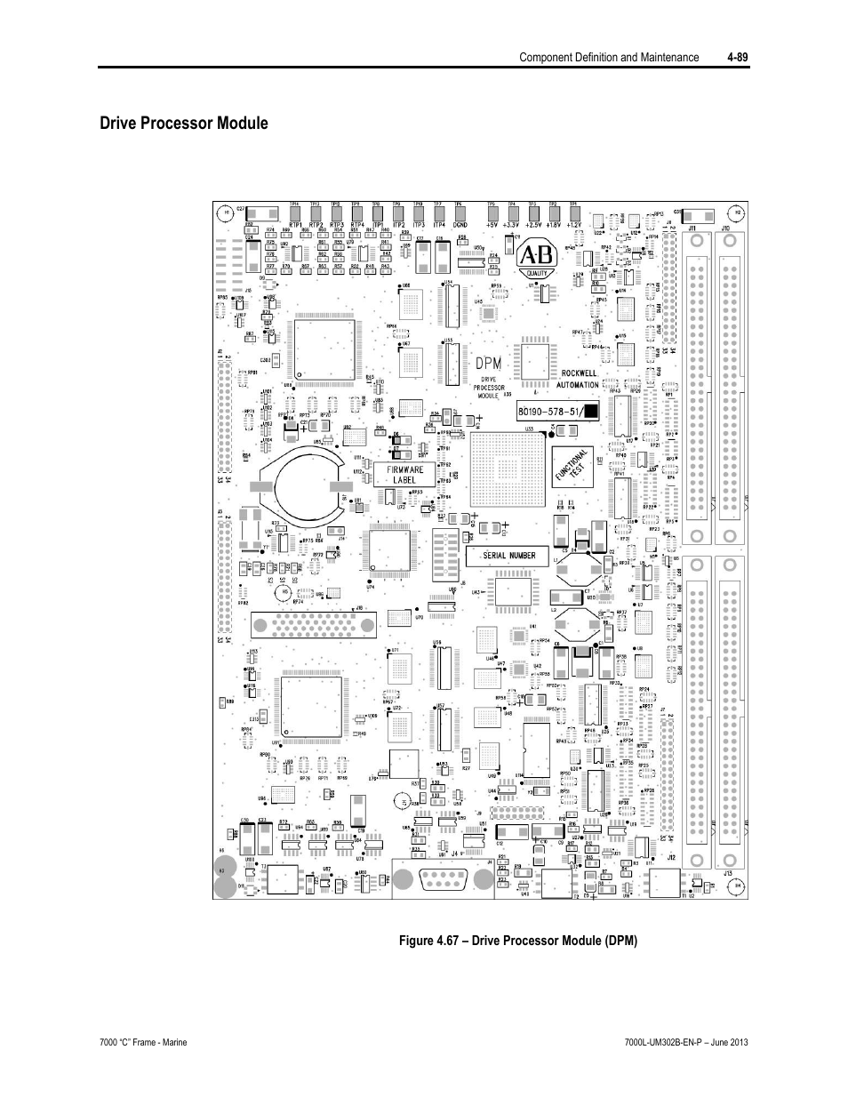 Drive processor module | Rockwell Automation 7000L PowerFlex 7000 Medium Voltage AC Drive C Frame - Marine User Manual | Page 265 / 350
