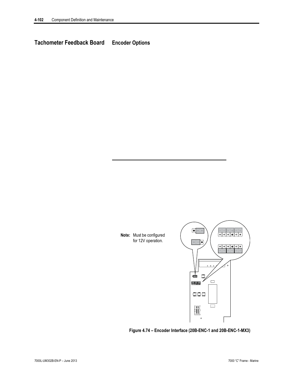 Tachometer feedback board, Encoder options | Rockwell Automation 7000L PowerFlex 7000 Medium Voltage AC Drive C Frame - Marine User Manual | Page 278 / 350