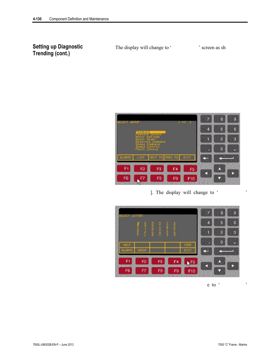 Setting up diagnostic trending (cont.) | Rockwell Automation 7000L PowerFlex 7000 Medium Voltage AC Drive C Frame - Marine User Manual | Page 306 / 350