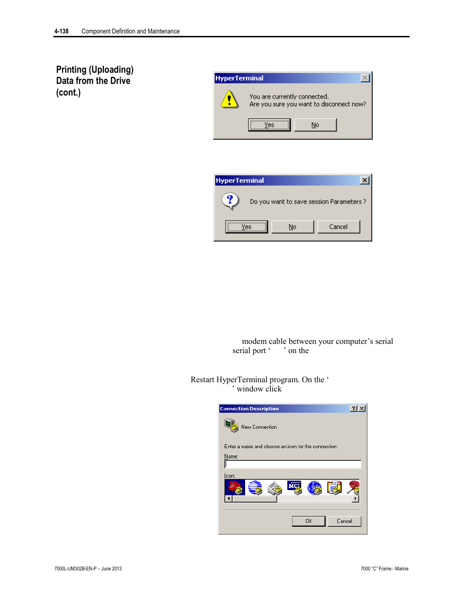 Printing (uploading) data from the drive (cont.) | Rockwell Automation 7000L PowerFlex 7000 Medium Voltage AC Drive C Frame - Marine User Manual | Page 314 / 350