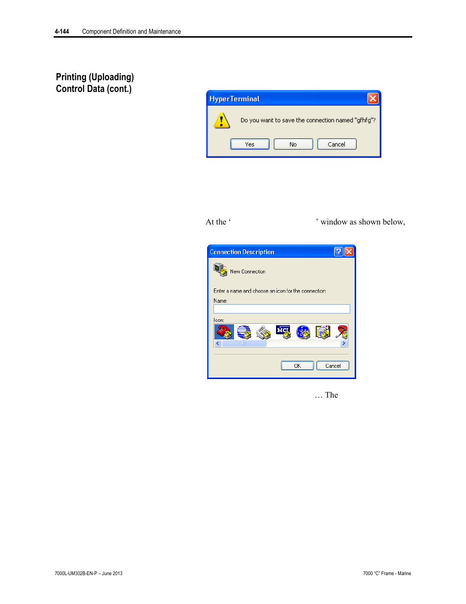 Printing (uploading) control data (cont.) | Rockwell Automation 7000L PowerFlex 7000 Medium Voltage AC Drive C Frame - Marine User Manual | Page 320 / 350
