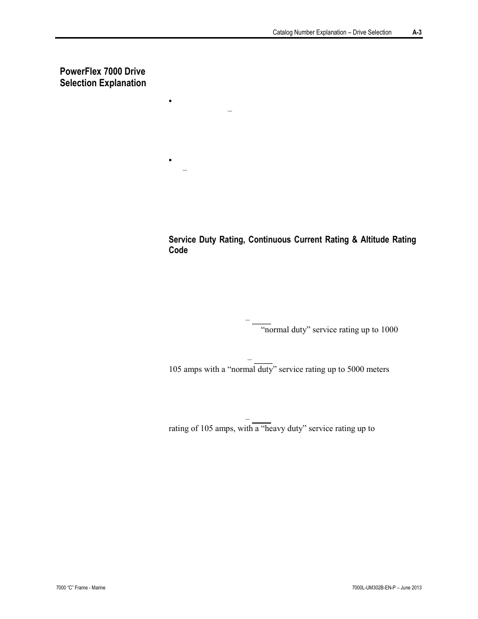 Powerflex 7000 drive selection explanation | Rockwell Automation 7000L PowerFlex 7000 Medium Voltage AC Drive C Frame - Marine User Manual | Page 337 / 350
