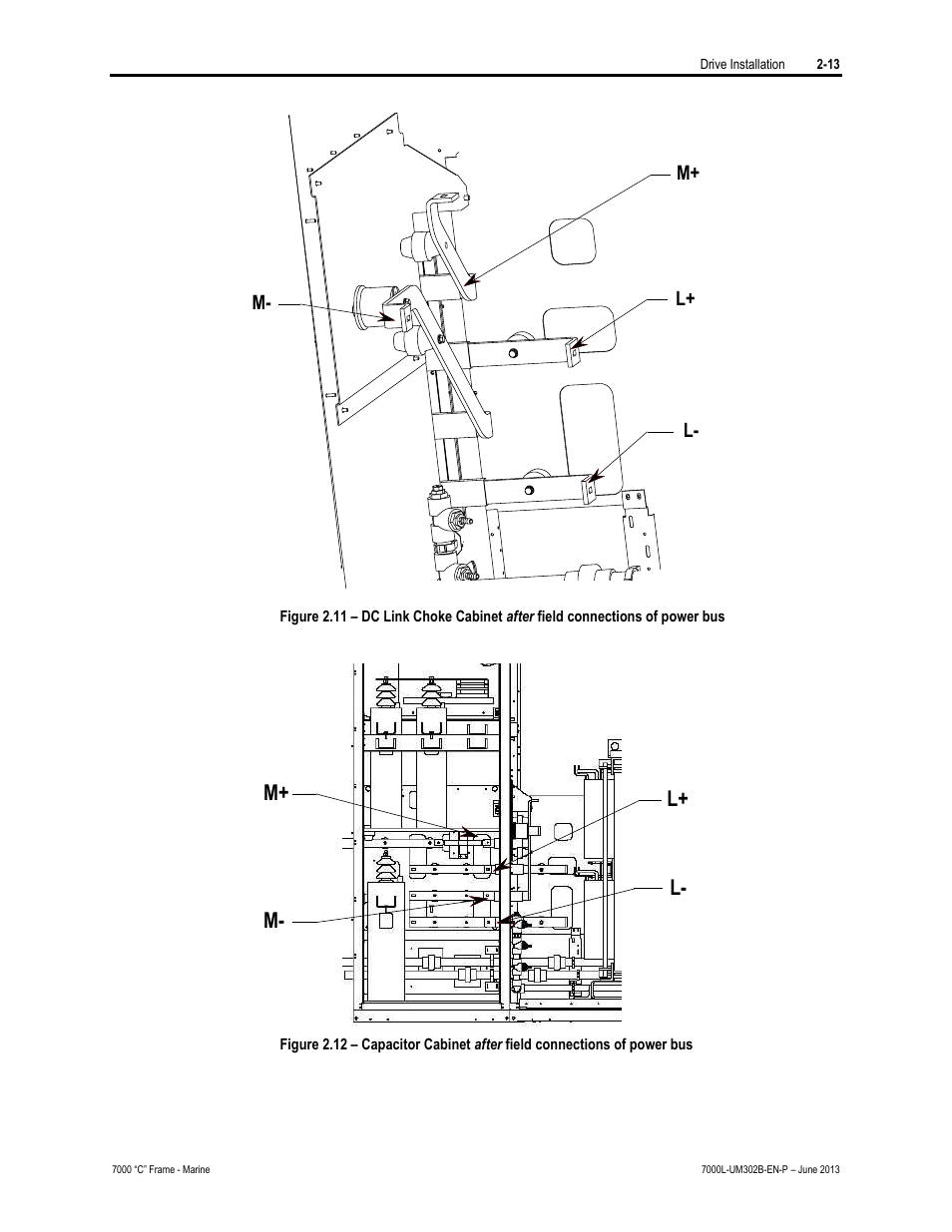 M+ l+ l- m | Rockwell Automation 7000L PowerFlex 7000 Medium Voltage AC Drive C Frame - Marine User Manual | Page 43 / 350