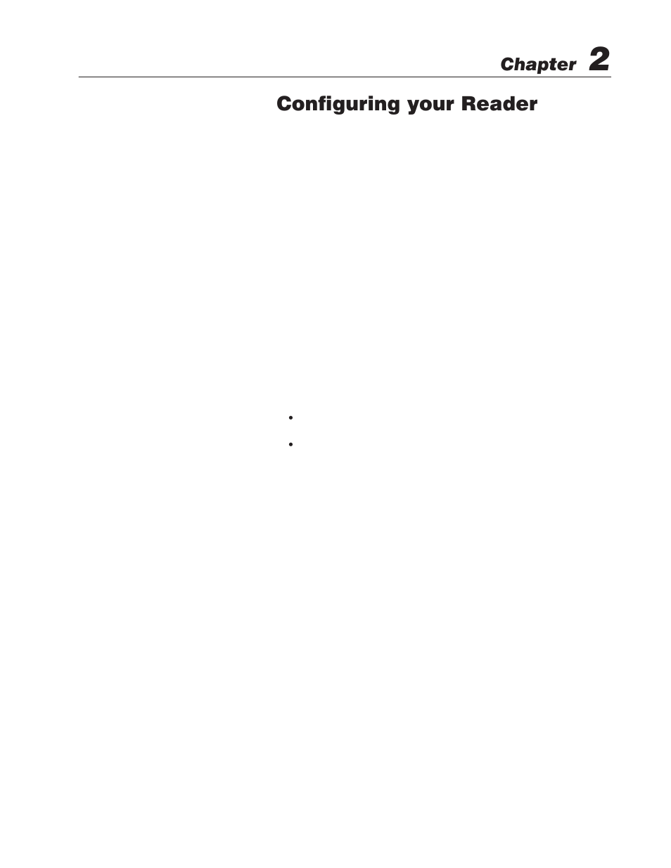 2 - configuring your reader, Introduction, Configuring your reader | Chapter | Rockwell Automation 2755 StrataSet Programming Software User Manual | Page 12 / 49