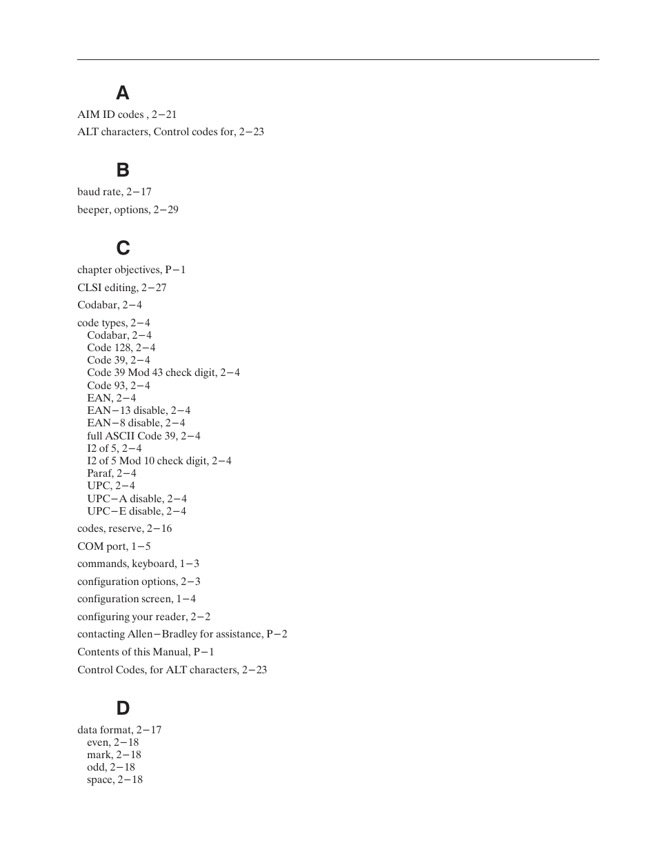 Index | Rockwell Automation 2755 StrataSet Programming Software User Manual | Page 44 / 49