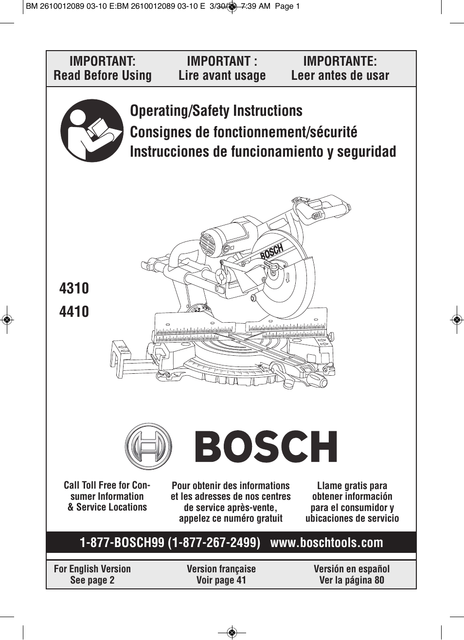 Bosch 4310 User Manual | 120 pages