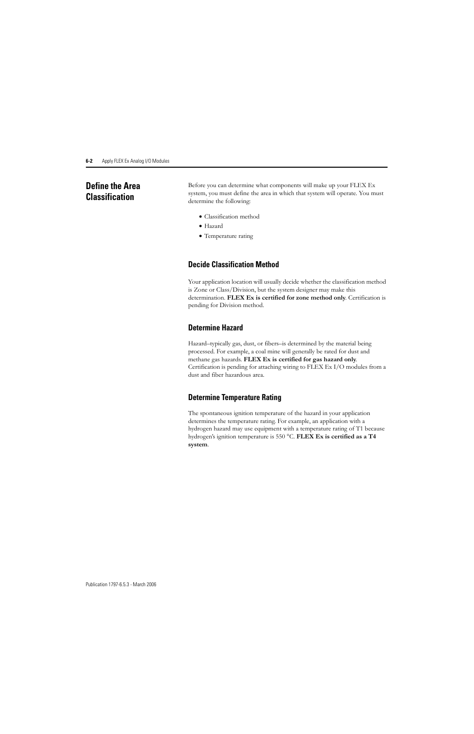 Define the area classification, Define the area classification -2 | Rockwell Automation 1797-OE8H FLEX Ex HART Analog Modules User Manual User Manual | Page 100 / 196