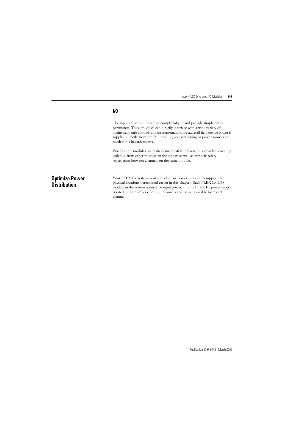 Optimize power distribution, I/o -7, Optimize power distribution -7 | Rockwell Automation 1797-OE8H FLEX Ex HART Analog Modules User Manual User Manual | Page 105 / 196