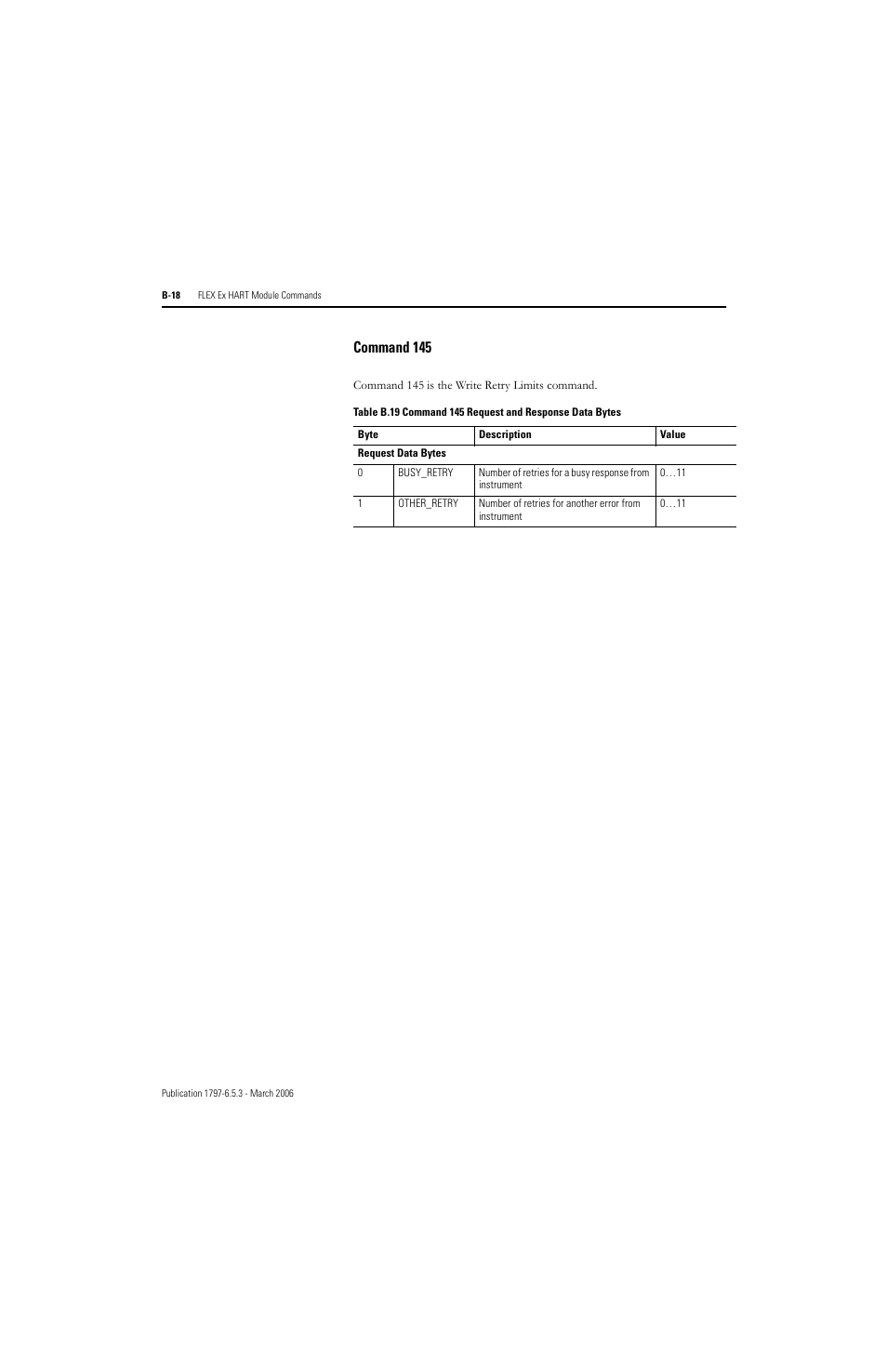 Command 145 | Rockwell Automation 1797-OE8H FLEX Ex HART Analog Modules User Manual User Manual | Page 142 / 196