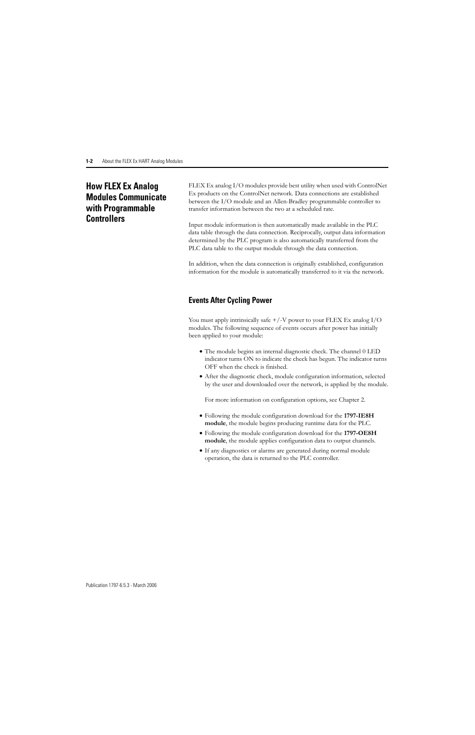 Events after cycling power -2 | Rockwell Automation 1797-OE8H FLEX Ex HART Analog Modules User Manual User Manual | Page 16 / 196