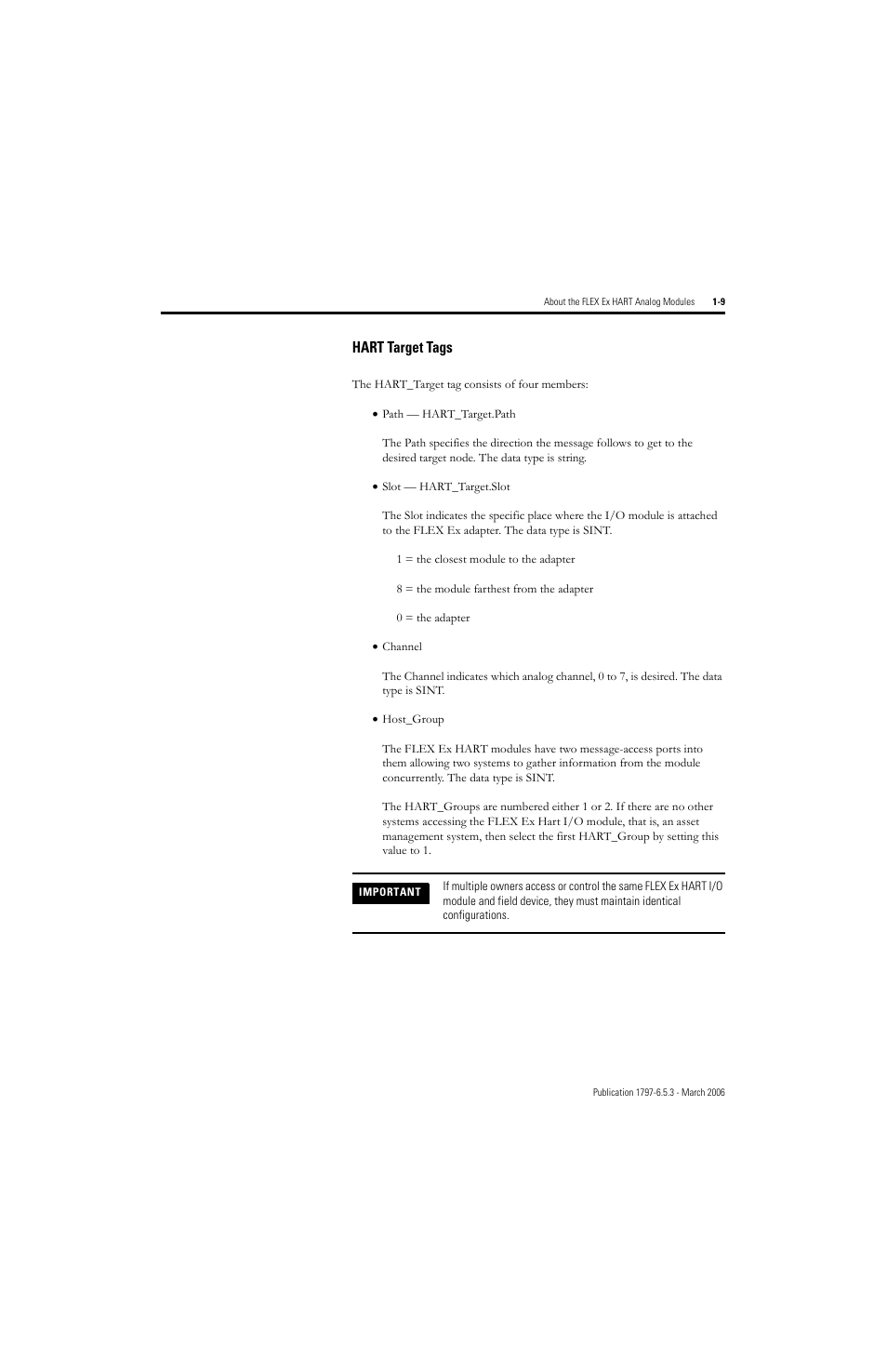 Hart target tags -9 | Rockwell Automation 1797-OE8H FLEX Ex HART Analog Modules User Manual User Manual | Page 23 / 196